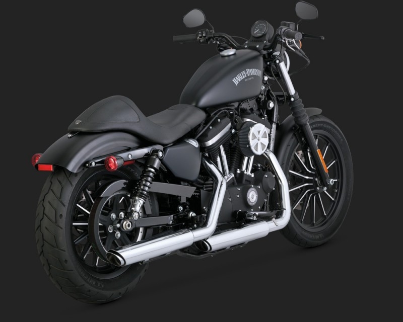 Vance & Hines Twin Slash 3 Inch Slipons in Chrome for Harley Davidson