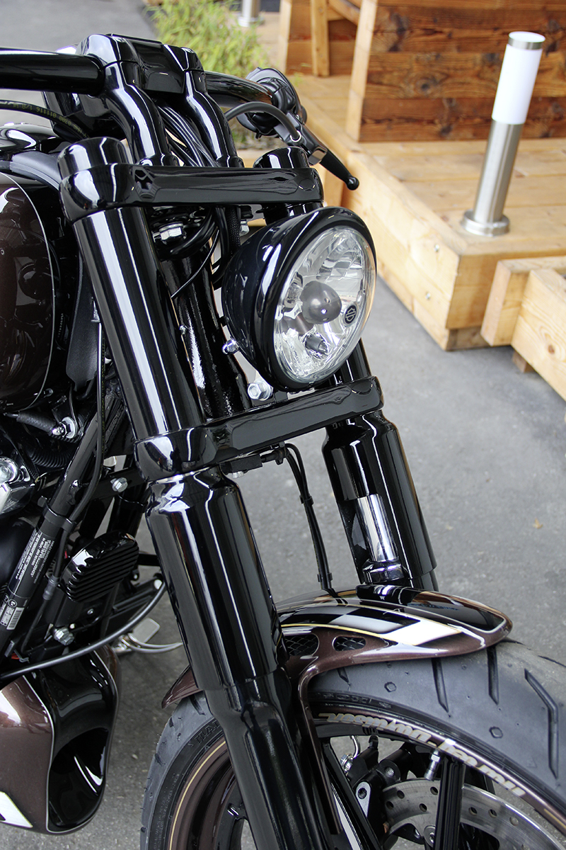 Cult Werk 6 Piece Fork Cover Kit in Gloss Black Finish For Softail