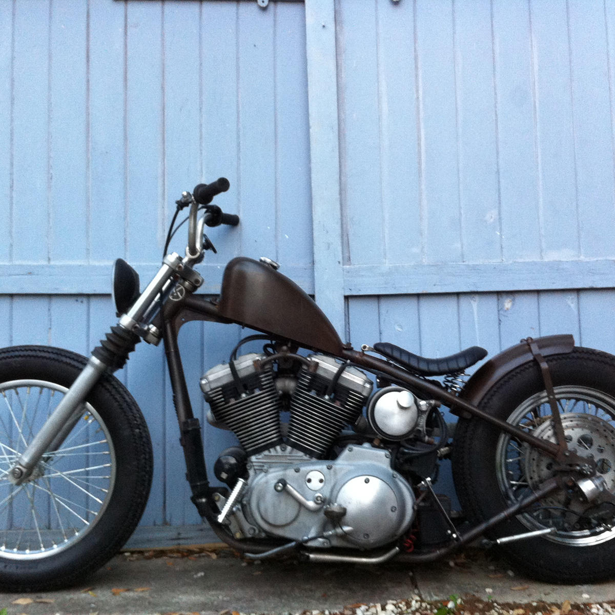Biltwell N Roll Solo Seat for Harley Chopper Rigid Custom Spring Mount