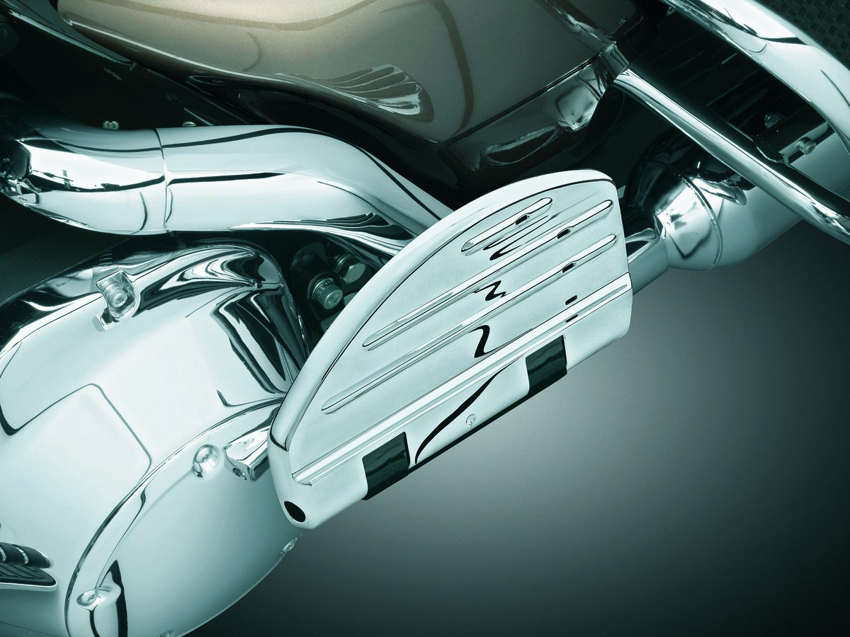 Kuryakyn Passenger ISOBoards For Harley Davidson Motorcycles In Chrome