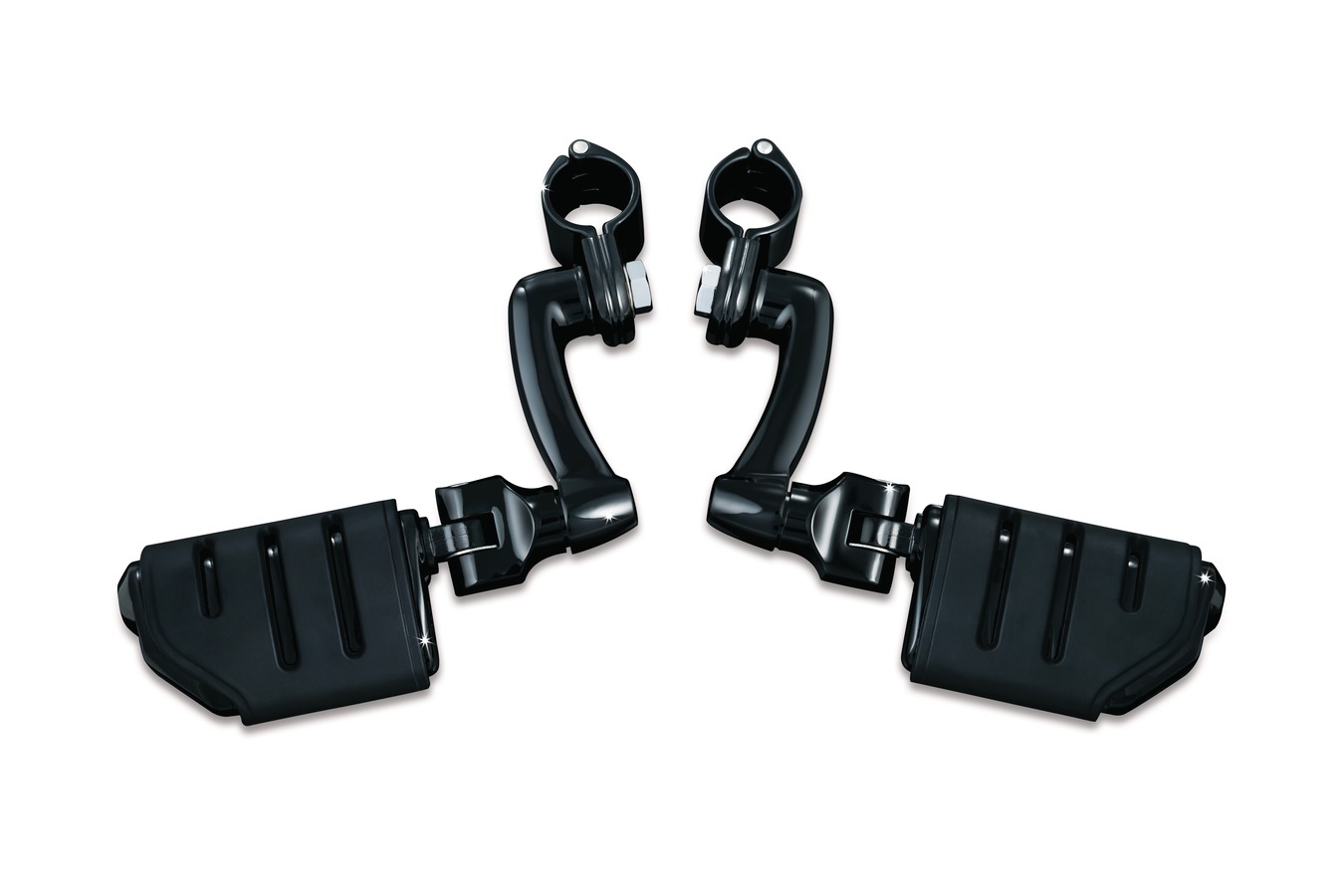 Kuryakyn Longhorn Offset Highway Pegs With Trident Dually & 1 1/4 Inch Magnum Quick Clamps In