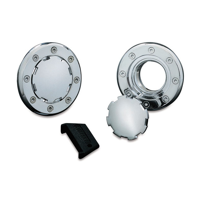 Kuryakyn NonVented Flush Mount Gas Cap In Chrome Finish For Harley Davidson Motorcycles (8310