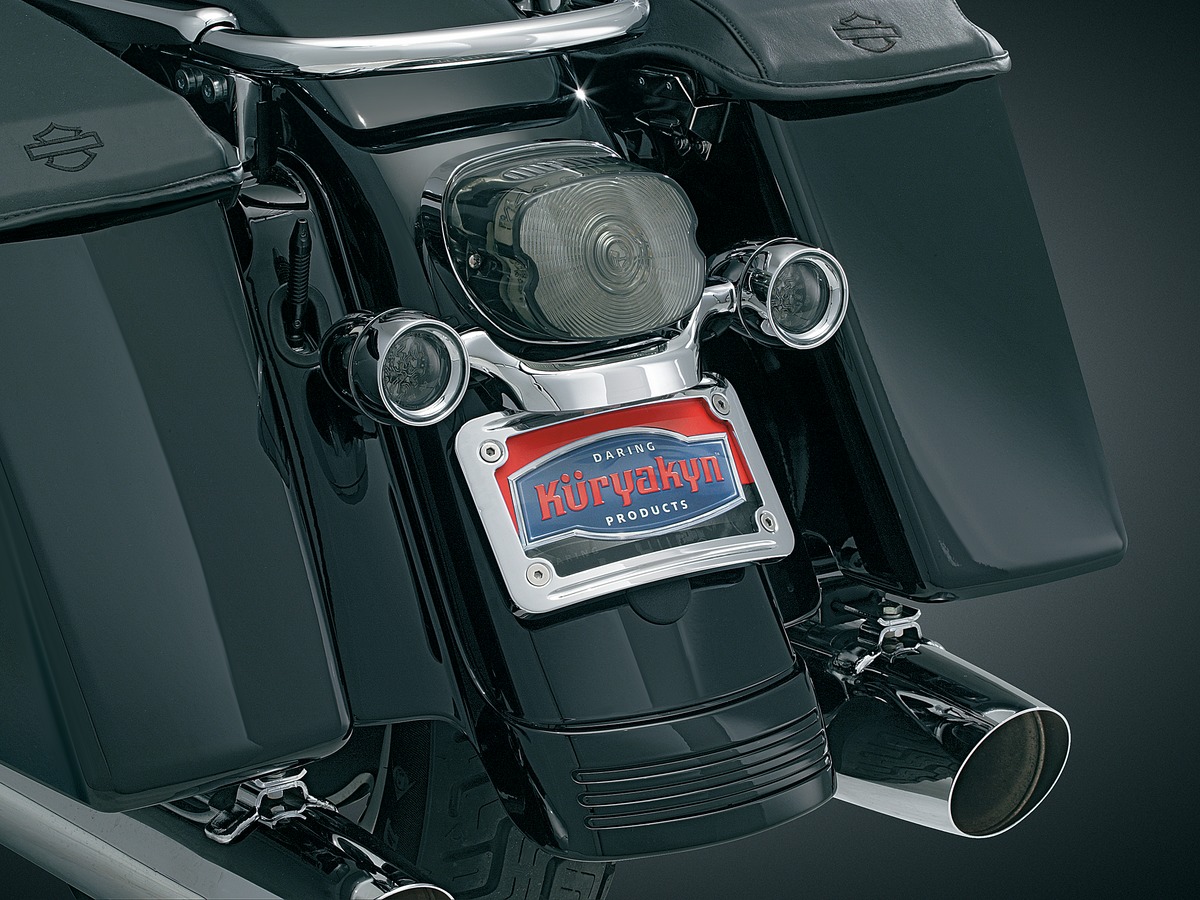 Kuryakyn Kennzeichenhalterung Gebogen – Für Harley-Davidson Motorräder, In Chrom