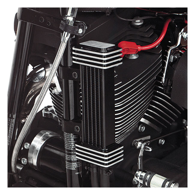 Jagg 6Row Vertical De Luxe Oil Cooler in Black Finish For 19551983