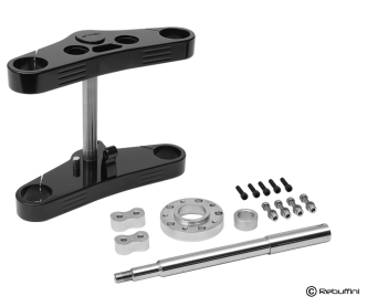Rebuffini 49mm Classic Mira Wide Glide Triple Tree Kit in Black Anodised Finish For 2006-2007 Dyna Models (000480N)