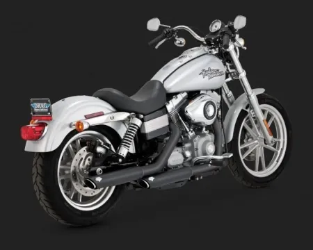 Vance & Hines Twin Slash 3 Inch Slip-ons NON-PCX in Black for Harley Davidson 1991-2017 Dyna Motorcycles (46837)