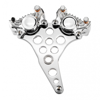 Kustom Tech Super Freni Rear Caliper Bracket in Polished Finish For Top Mount Swingarm With Dual Calipers (03-340)