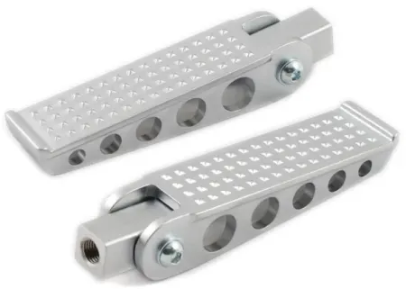 Kustom Tech Forged Satin Chrome Knurled Pegs for Harley Davidson Custom Motorcycles (40-077)