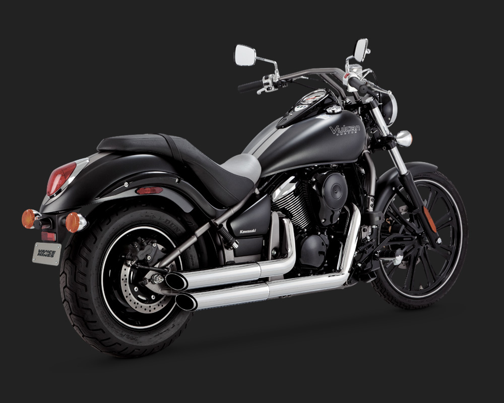 Vance & Hines Twin Slash System in Chrome 2006-2018 Vulcan 900 Motorcycles (18397) | ARH Custom UK