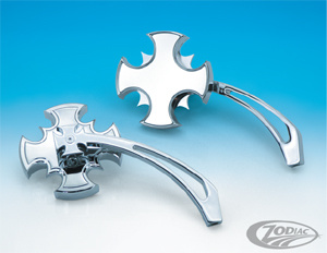Zodiac Cross Blade Mirrors with Cut-Out Arms in Chrome Finish (270782)