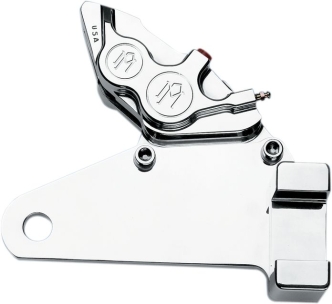Performance Machine 4 Piston Differential Bore Caliper And Bracket In Chrome Finish For 1984-1999 Harley Davidson Touring Motorcycles (1277-0073-CH)
