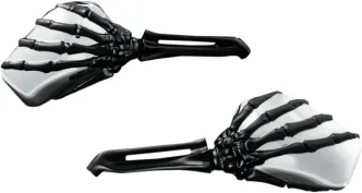 Kuryakyn Skeleton Hand Mirrors Black Stem and Chrome Head (1764)