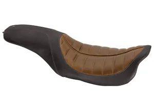 Roland Sands Design FL 2-Up Enzo Brown & Black Seat For Harley Davidson FL Touring 2008-2023 Motorcycles (76905)