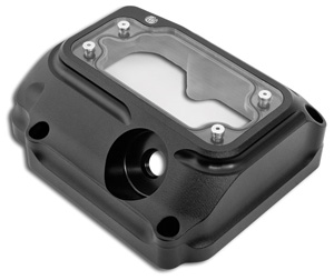 Roland Sands Design Clarity 5 Speed Transmisson Top Cover In Black Ops Finish For Harley Davidson 2000-2006 FXST/FLST And 2001-2006 FLHT/R/F Motorcycles (0203-2005-SMB)
