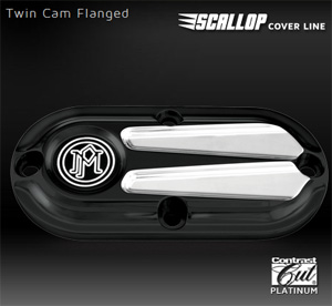 Performance Machine Scallop Inspection Cover In Contrast Cut Platinum Finish For Harley Davidson & Custom Motorcycles (0177-2028-BMP)