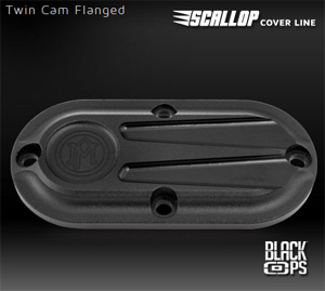 Performance Machine Scallop Inspection Cover In Black Ops Finish For Harley Davidson & Custom Motorcycles (0177-2028-SMB)