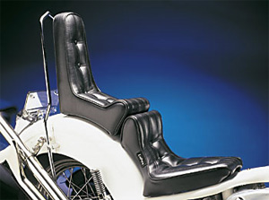 Le Pera Signature I Two-Piece Seat With 14 Inch High Passenger Back For Harley Davidson Rigid Motorcycles (L-584)