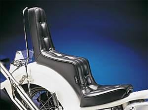 Le Pera Signature I One-Piece Seat With 14 Inch High Passenger Back For Harley Davidson Rigid Motorcycles (L-564)