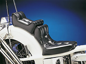 Le Pera Signature II Two-Piece Seat With Low Passenger Back For Harley Davidson Rigid Motorcycles (L-574)