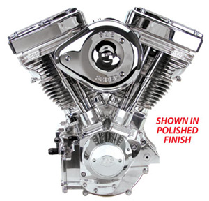 S&S Cycles V124 Complete Assembled Engine In Wrinkle Black Finish For Evolution Motorcycles (31-9885)