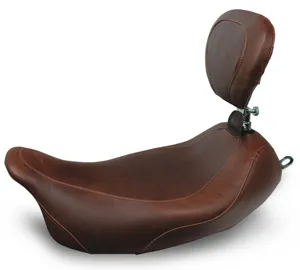 Mustang Tripper Solo Wide, Brown Seat 14 Inches With Backrest For Harley Davidson 2008-2023 Touring Motorcycles (79810)
