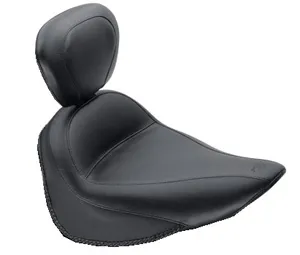 Mustang Vintage Solo Standard Seat 14 Inches With Backrest For Harley Davidson 2000-2006 Softail Motorcycles With Up To 150 Stock Tire (Excl. Deuce) (79716)