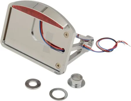 Drag Specialties Axle Mount Half Moon Flat Vertical LED Taillight License Plate Mount For 2000-2007 Softail Models With 3/4 Inch Or 1 Inch Axles (2010-0554)