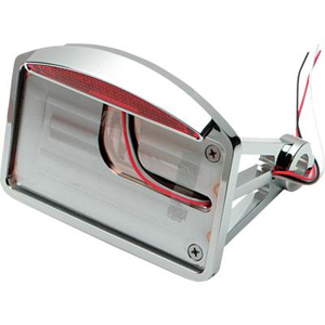 Drag Specialties Axle Mount Half Moon Flat Vertical LED Taillight License Plate Mount For 2000-2007 Softail Models With 3/4 Inch Or 1 Inch Axles (2010-0554)