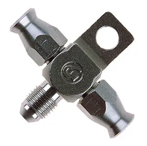 Goodridge Brake Line Build a Line 3 way Adaptor Fittings in Stainless Steel (5132-03C)