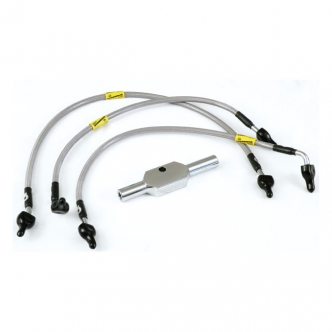 Goodridge Rear Brake Line in Stainless Clear Coated Finish For 1991-1999 FXD Dyna Models (ARM595029)