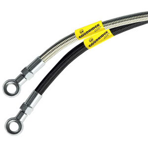 Goodridge 9 inch Pre Fabricated Brake Line in Stainless Steel and Black Finish
