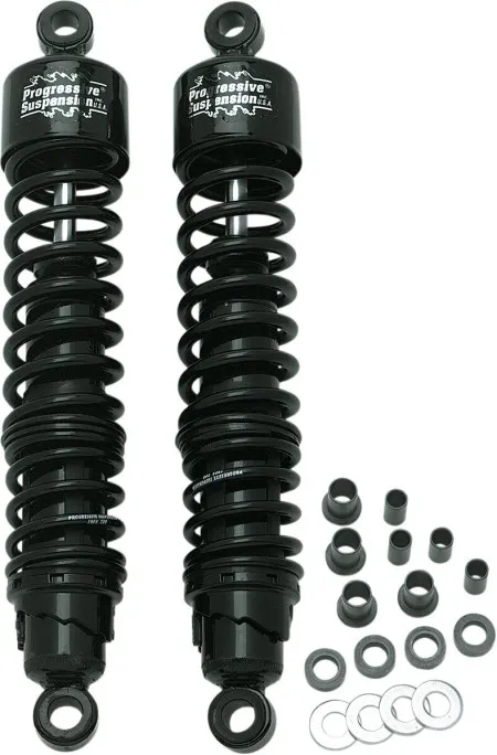 Progressive Suspension 413 Series Shocks (Standard Spring), 381mm/15 Inches In Length For  1982-1994 FXR, 1988-2020 XL Models (413-4039B)