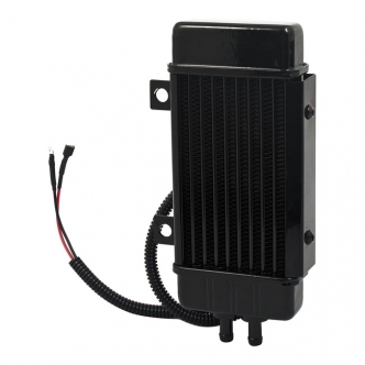 Jagg Vertical Fan Assisted 10 Row Oil Cooler in Black Finish For 1955-1983 Big Twin, 1982-1994 FXR, 1984-2017 Softail, 1991-2017 Dyna, 1984-2016 FLT/Touring (Excluding Twin Cooled), 1986-2020 Sportster Models (751-FP2600)