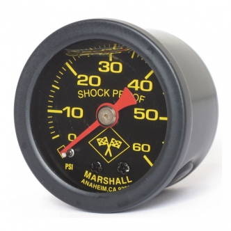 Marshall 0-60 PSI Oil Pressure Gauge Midnight Face With Black Housing (ARM838009)