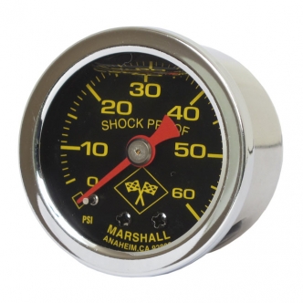 Marshall 0-60 PSI Oil Pressure Gauge Midnight Face With Stainless Housing (ARM148009)