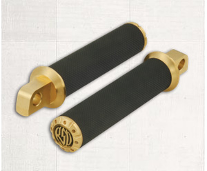 Roland Sands Design Chrono Footpegs With Straight Male Mount In Brass Finish (0035-1095)