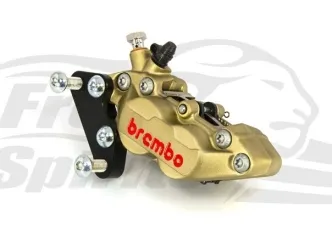 Free Spirits 4 Piston Front Brake Caliper In Gold Finish For Harley Davidson Sportster, Dyna & Softail Models (203905)