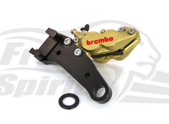 Free Spirits Rear Bracket Brake 4 Pot Caliper In Gold for Harley Davidson Sportster 2011 up (Rotor diameter 260 mm/10″ Inch) (205705)