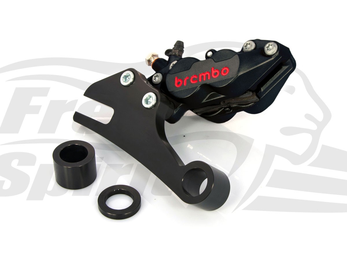 Free Spirits Rear 4 Piston Brake Caliper In Black For Harley Davidson