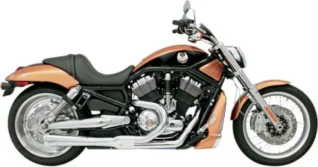 Bassani Chrome Short Megaphone Road Rage 2 Into 1 System In Chrome For Harley Davidson 2002-2005 VRSCA/B With Forward Controls (1V12J)