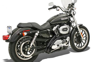 Bassani Radial Sweepers in Black Finish Exhaust For Harley Davidson 2007-2013 Sportster Models (XL4-FF12CLB)