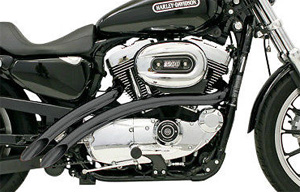 Bassani Radial Sweepers in Black Finish Exhaust For Harley Davidson 1986-2003 Sportster Models (XL-FF12B)