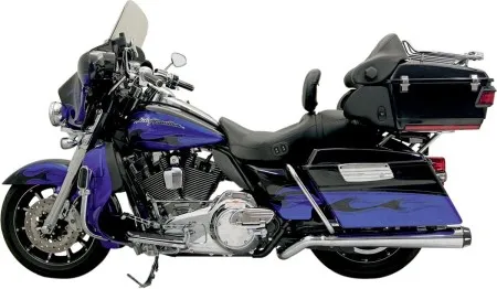 Bassani Road Rage II Mega Power Optional Pseudo Left Side Megaphone Muffler In Chrome For Harley Davidson 2009-2016 Touring (Using Part 1800-1282) (1F49R)