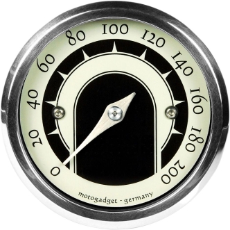 MotoGadget Motoscope Tiny Digital Speedo Vintage Old Brass Bezel & Pointer (5001015)