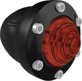 Roland Sands Design Tracker Rear Turn Signals In Black With Red Lens (Pair) (0207-2019-B)