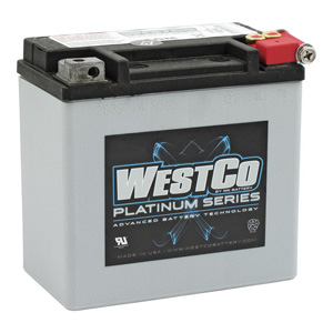 WestCo Sealed AGM Battery For 04-23 XL, 08-12 XR1200, 14-20 Street XG750/500, 17-20 XG 750A Street Rod, 08-10 Buell 1125R/CR (ARM610855)