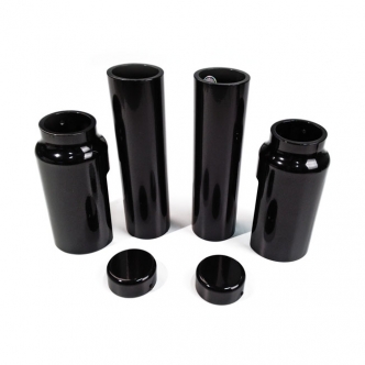 Cult Werk 6-Piece 212mm Long Fork Tube Cover Kit in Gloss Black Finish For 2007-2011 VRSCR V-Rod, Night Rod/Special Models (HD-ROD028-212)