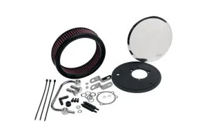 K&N RK Series Billet Air Cleaner Smooth Round Air Filter Assembly For 1992-1999 80 Inch Big Twin With OEM Carb (RK-3901)