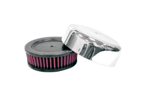 K&N Custom Air Cleaner Assembly 40-45mm Mikuni Air Filter, Chrome Bonnet Style (ML-092B)