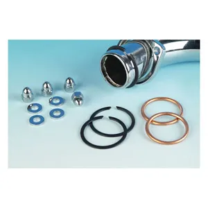 James Exhaust Gasket & Mount Kit (With Copper Crushing Style Gaskets) With Chrome Acorn Nuts For 1984-2025 B.T, 1986-2022 XL, 2008-2012 XR1200, 1987-2010 Buell XB Models (65324-83-KCR1)